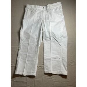 Lee Classic Fit Women Jeans White Cotton Spandex Blend Straight Leg Size‎ 16 Med
